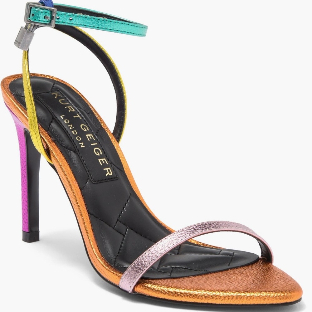 Kurt Geiger Pink and Orange Heels Strappy Minimalist Design
